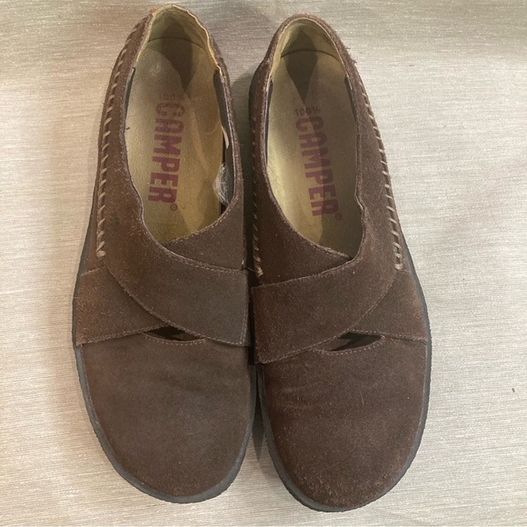 CAMPER  Sz 40 Suede Comfort Rubber Sole Slip On Loafer Flats - Picture 3 of 11